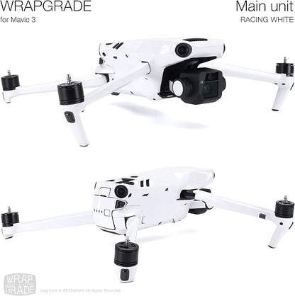 WRAPGRADE Full Skin Stickers for DJI Mavic 3 / Mavic 3 Classic (RACING WHITE)