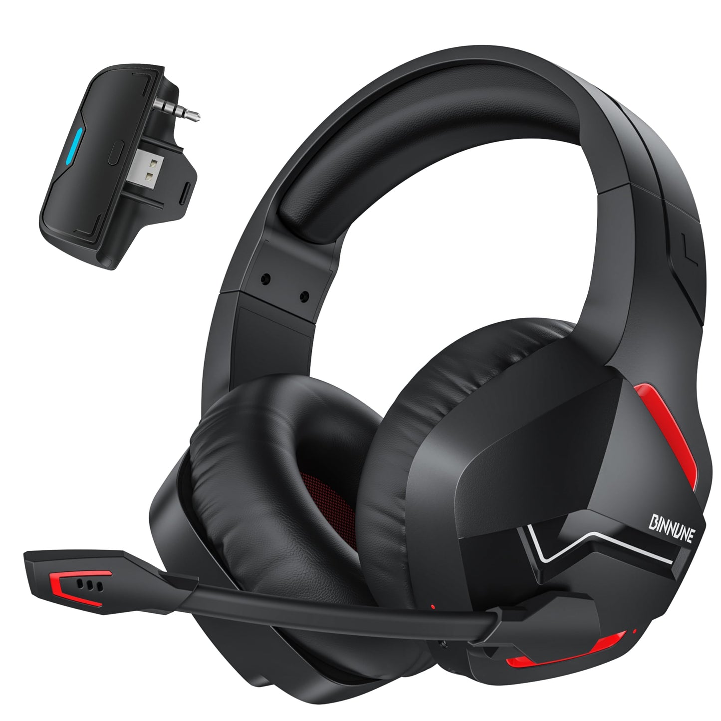 BINNUNE Xbox Wireless Gaming Headset for Xbox Series X/S, Xbox One,120H Ultra-Long Battery, Bluetooth 5.3 Gaming Headphones with Noise-Canceling Mic, Comfortable Over-Ear Headphones