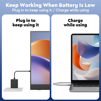 17.3" Wireless Portable Monitor with Built‑in 8000mAh Battery 4H, AirPlay & Miracast, 2.5K QHD 2560x1400 IPS Matte HDR, 125% sRGB, 500 Nits, VESA, Auto Rotation for Phone/Tablet, USB‑C & Mini HDMI