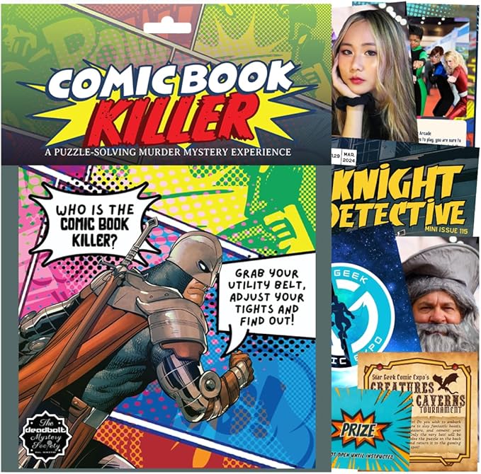 The Deadbolt Mystery Society–Comic Book Killer: Murder Mystery Game - Search for Clues Solve Puzzles Eliminate Suspects Solve Solo Or with A Group