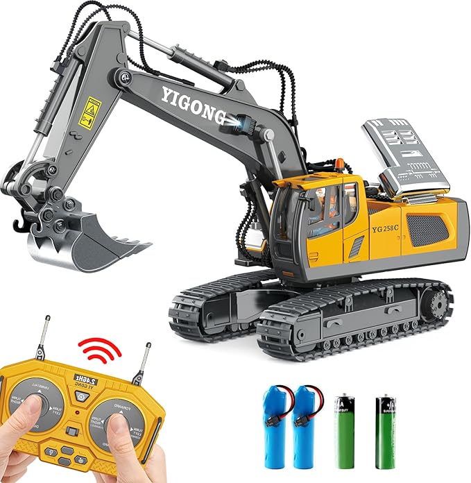 Dwi Dowellin Remote Control Excavator Toys for BoysConstruction Rc Excavators for Kids Age 4-7 8 9 10 Year OldIdeal ToysBatteries Included