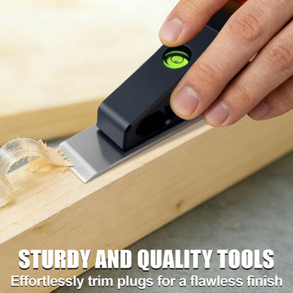 Block Plane with Built-in Level – Durable Hand Planer & Wood Plane – Precision Chisel Plane with Hardened Flat Blade – Compact Woodworking Tool for Edge Trimming, Plug Finishing & Joinery Cleanup