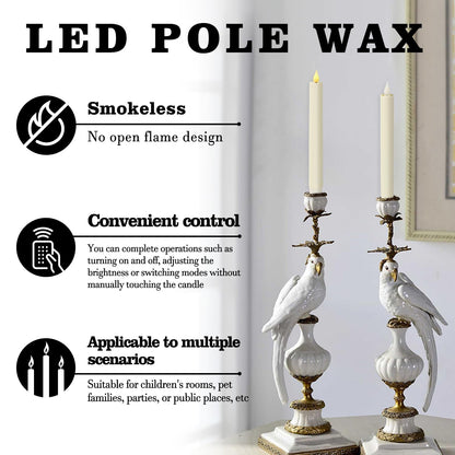 24-Pack Flameless Taper Candles, 9.25 Inch Battery Operated LED Candlesticks with Remote & Timer - Realistic Flickering Flame, Warm Ivory, Safe Smokeless for Wedding Christmas Church Party Home Decor