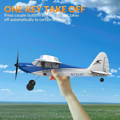 VOLANTEXRC RC Plane Trainer Sport Cub 4CH Remote Control Airplane with Prop Saver 6-Axis Gyro Stabilizer &amp 3 Modes to Fly Radio Controlled Aircraft RTF for Beginners &amp Adults (500mmBlue)