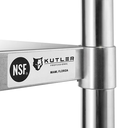 KUTLER Stainless Steel Table 30 x 72 Inches, NSF Heavy Duty Commercial Kitchen Prep and Work Table with Undershelf for Restaurant, Hotel, Home