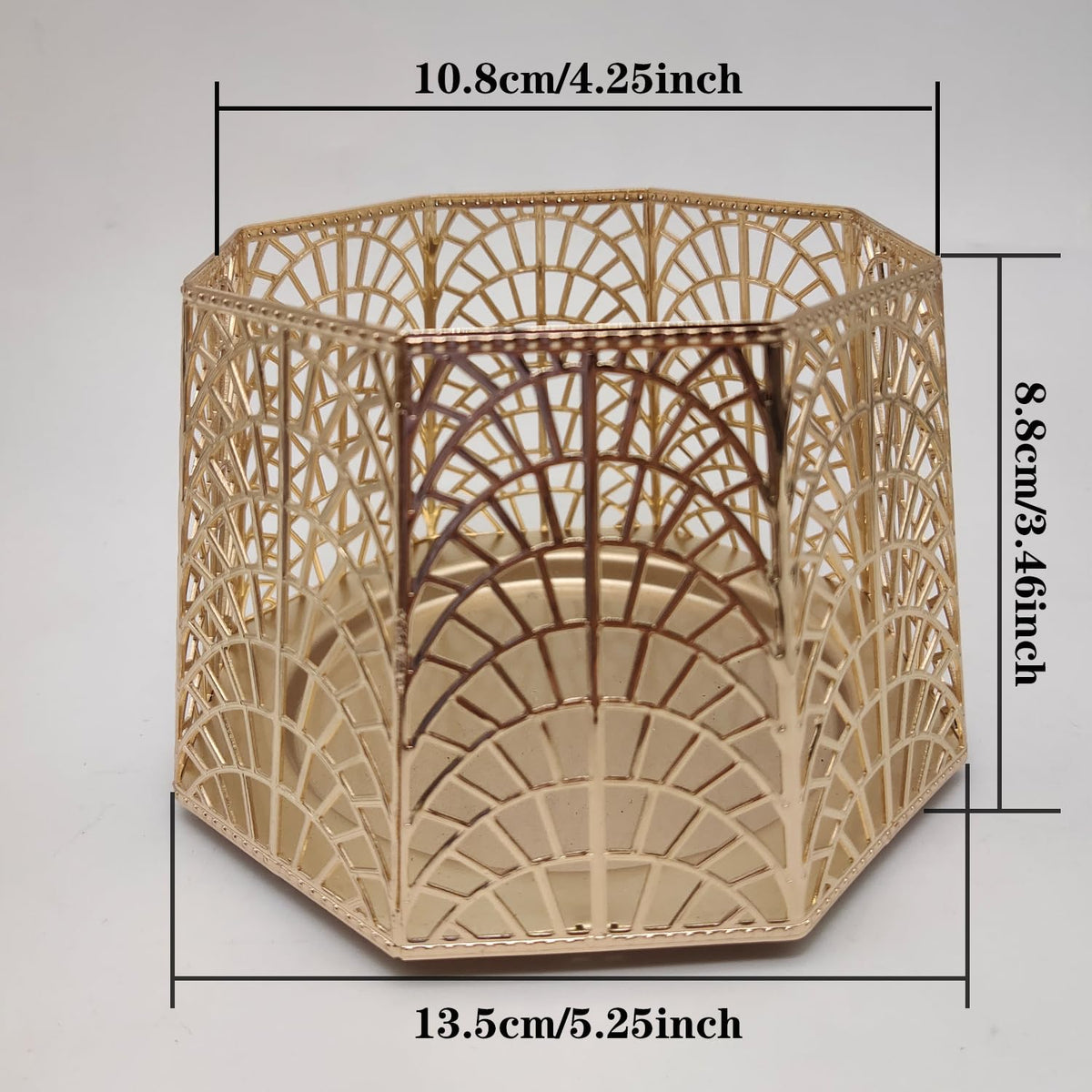 Dorephine 3 Wick Candle Holder, Shell Design Candle Jar Holder for 4-Inch Diameter Jars (5.25" D x 3.5" H) (Rose Gold)