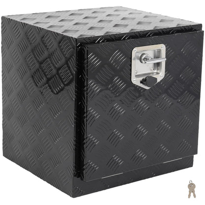 SCITOO 18 Inch Aluminum Diamond Plate Truck Bed Tool Box,Heavy Duty Crossover Storage for Most Full Size Pickups,Lockable Weatherproof Chest,Fits 18" Truck Beds,Easy Access to Load and Unload
