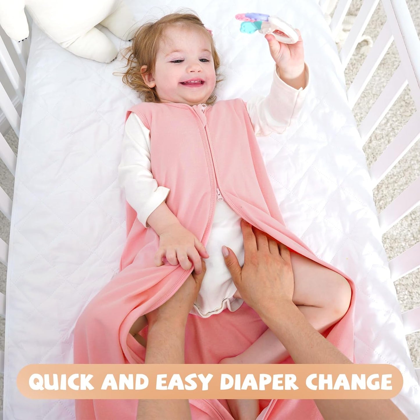 Yoofoss Baby Sleep Sack - 100% Organic Cotton Wearable Blanket for 18-24 Months | Lightweight 2-Way Zipper, TOG 0.5