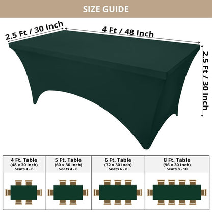 Utopia Kitchen Spandex Tablecloth 10 Pack [6FT, Hunter Green] Tight, Fitted, Washable and Wrinkle Resistant Stretch Table Cloth Rectangle Cover for Trade Show, Weddings & Parties [72Lx30Wx30H Inch]