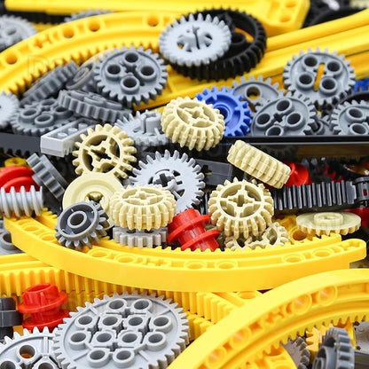 Technic Parts for Lego Kits 466 Pieces Car Gear Axle Pin Chain Link Tire Wheels Building Blocks Set - Compatible with Major Brands
