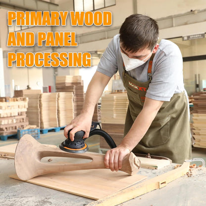 MAXXT Electric 5mm Random Orbital Sander, Brushless 350W 3A Palm Sander, Multi-function Variable Speed Electric Corded Orbital Sanders Machine with 6Inch Sanding Pad, 10 Sanding Papers for Woodworking