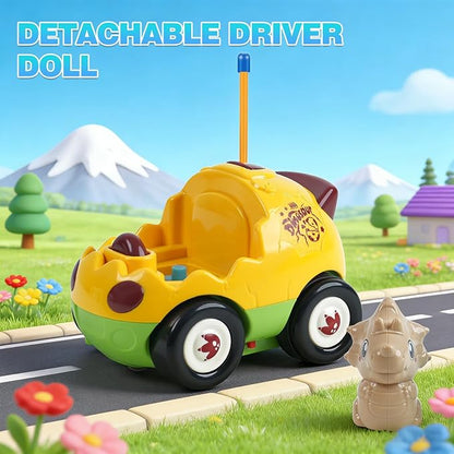 Remote Control Dinosaur Car Toy for Toddlers - Birthday Gift for Boys Ages 18+ Months 2 3 4 5 Year Old - RC Dino Vehicle with Lights and Music Easy Control Toy for Kids