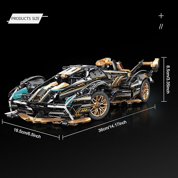 Sport Car Building Block Sets for AdultsRace Car with LED Lights Collectible 1:14 Model Scale Engineering Toy Birthday for Men Teens Boys 8+ 8-12 12-16 12 13 14