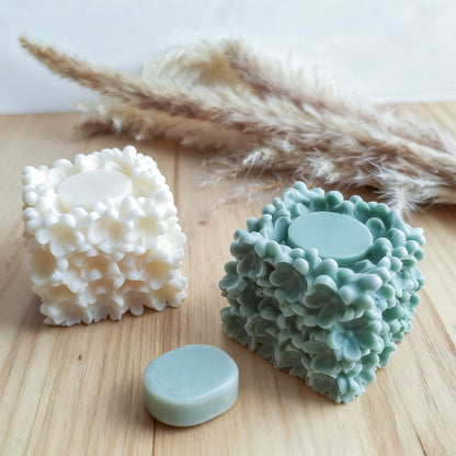 Wehous Unique Flower Candle Molds for Candle Making, 3D Square Hydrangea Flower Silicone Molds for Resin Candle Soap Wax, Floral Silicone Fondant Chocolate Cake Decor Molds DIY Craft Home Decor