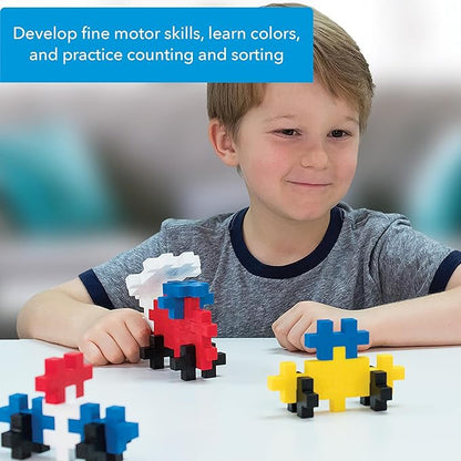 PLUS PLUS BIG - Open Play Set - 100 Piece - Basic Color Mix Construction Building Stem Toy Interlocking Large Puzzle Blocks for Toddlers and Preschool