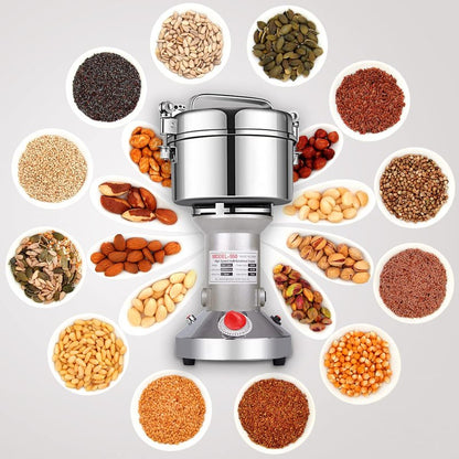 LEJIEYIN Electric herb Grinder 550g High Speed Electric Stainless Steel Spice Flour Mill Herb Grinder Powder Machine for Dry Food Grin