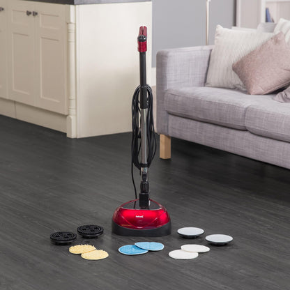 Ewbank EP170 Complete Cleaner, Washer, Scrubber, Scourer, and Polisher, Interchangeable Brushes and Pads Multi-Use Floor Machine, 2200 rpm, Lightweight, Red, 8 Pound