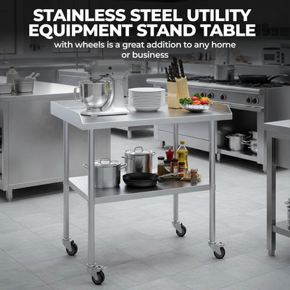 Stainless Steel Rolling Working Equipment Grill Table Stand 30 x 48 with Wheels