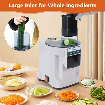 Hiteemer 5 in 1 Electric Vegetable Chopper, Commercial Vegetable Dicer Food Processor Veggie Food Cutter Stainless Steel Automatic Shredded for Onion Potato Cabbage Fruit Slicer