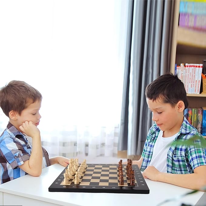 GSE Games &amp Sports Expert Professional Tournament Chess Board Only Beech &amp Maple Inlaid Chessboard Portable Chess Board for Beginners Kids Adults (Medium: 15.75 / Square: 1.57 Black)