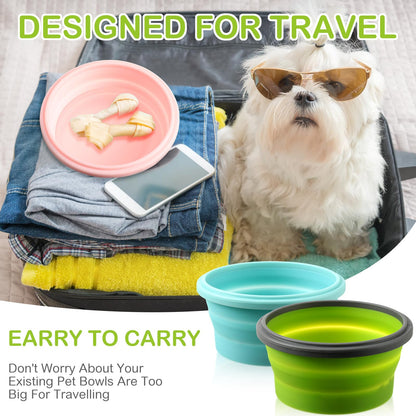Suclain 4 Pcs Camping Bowl with Lid Collapsible Silicone Lunch Box Salad Bowl Expandable Food Storage Container Folding Travel Container for Hiking Camping(Red, Pink, Blue, Green,12 oz)