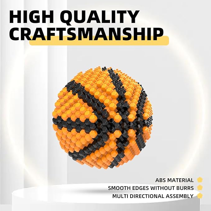 Basketball Building Block Set Adults challenging STEM Block Decorations Miniature 3D Educational Toys for Ages 14 15 16 and Above (579 Pieces)