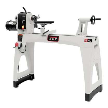 JET 18" x 40" EVS Variable Speed Woodworking Lathe, Reversible Wood Turning Machine, 2 HP, 230V 1Ph (JWL-1840EVS)