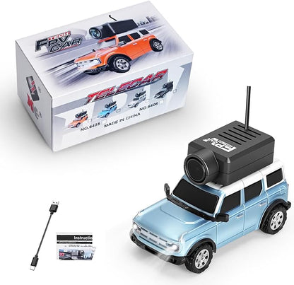 WLtoys Mini RC Car 1:64 Scale FPV RC Drift Car with 720P HD Camera WiFi App Control with Gyro First Person Perspective Mini Racing Toys for Teens and Adults(Blue)