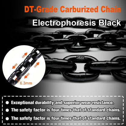 Electric Chain Hoist 2200lbs, 110V Electric Hoist, 10ft Lift Height, Single Phase Overhead Crane with Two 360° Rotatable, DT Grade Carburized Double Chain, for Garage Ceiling, Factories