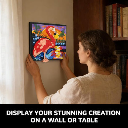 Flamingo Bird Animal 3D Wall Art Micro Mini Building Blocks Set Unique Home Wall Decor or Table Display No Compatible with Lego Ideal Gift Toy for Adults &amp Boys Girls 14+ (1319 PCS)