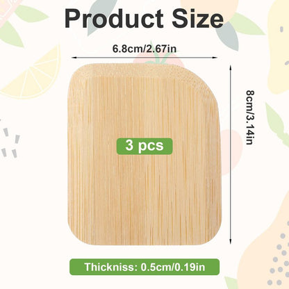 3pcs Bamboo Pot Scraper Tool Food Scraper for Cast Iron Skillet Cookware Cleaning Heat Resistant Kitchen Scrapers for Clean Pans Dishes Bowls and Plates Removes Food Effectively Without Scratching
