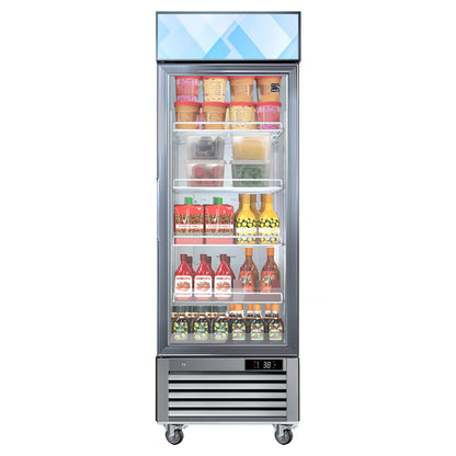 Kenmore Pro 23 Cu. Ft. Swing Glass Door Upright Commercial Display Freezer | 27" W Single-Door Merchandiser | Freestanding Convertible Freezer/Refrigerator | Digital Temperature Display | ETL-Approved