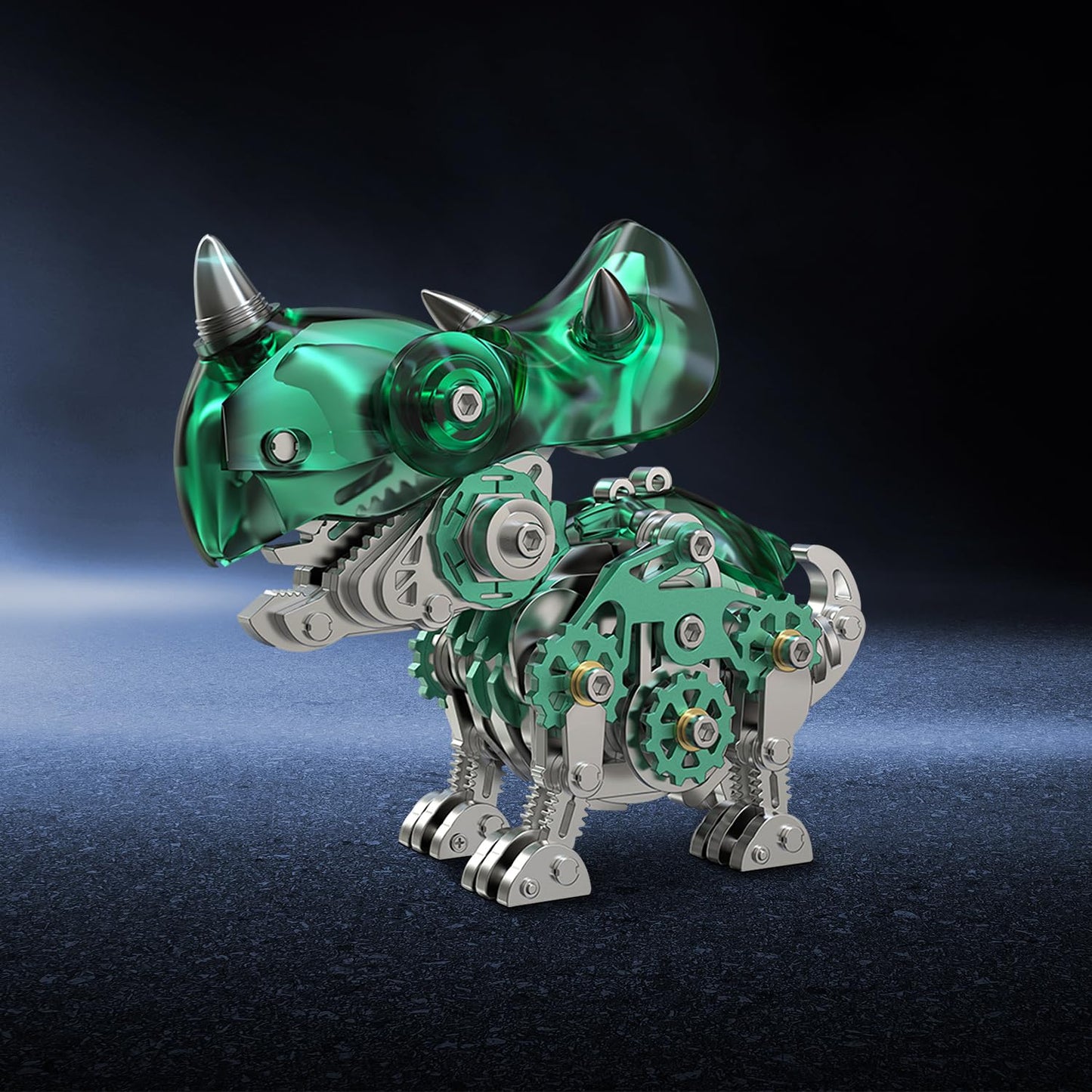 3D Metal Puzzles,3D Metal Puzzle for Adults,Mechanical Dinosaur Model Kit Triceratops,Steel 3D Puzzles Stainless Steel Ornaments for Adults Home Decor Art Craft Gifts Toys.