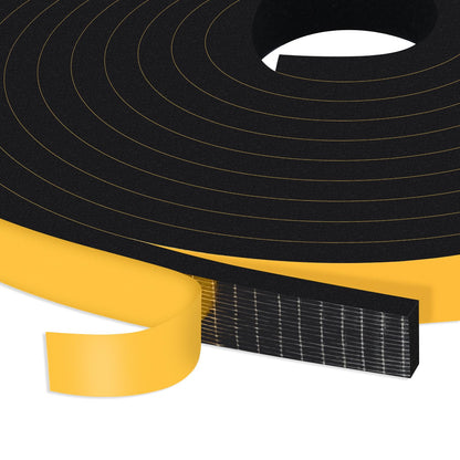 Trisiki Weather Stripping Door Seal Strip, Strong Adhesive, Lightproof, Noise-Reduction, Weatherproof Foam Tape Insulation for Sliding Door, Front Door Frame, Windows (1/2 in x 1/4 in x 26Ft)