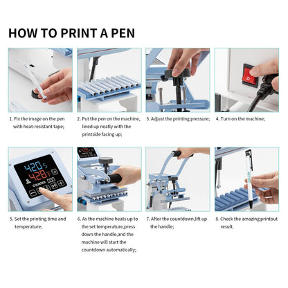 PYD Life Pen Heat Press Machine for Making Pens Sublimation Logo Patterns Bulk Printing 10 Pieces Sublimation Blank Pens