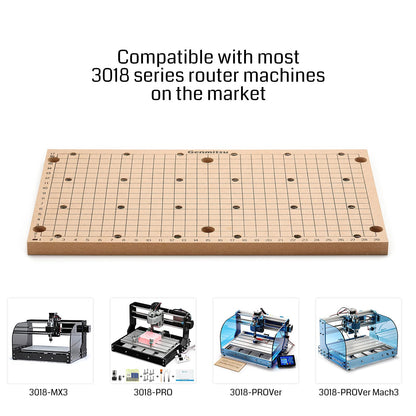 Genmitsu 3018-PROVer V2 CNC Milling Machine, Desktop CNC for Beginner + CNC MDF GRID Spoilboard 300 x 180 x 12mm (11-4/5''x 7''x 1/2''), M6 Holes (6mm), Screws and Nuts Included