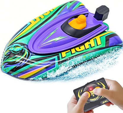 Remote Control Boat for Kids with Inflatable Bumper Rechargeable Battery USB Charge rc Boat for Pool Kids 8-12 Years Birthday Gift Summer Water Toy Purple