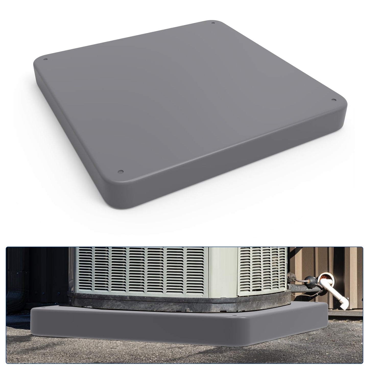 Wintcomfort Wincomfort Condenser Pad for Air Conditioner Heat Pump, 24'' x 24'' x 3'' AC Base Stand Plastic Outdoor Condenser Equipment Anti-Vibration Pads