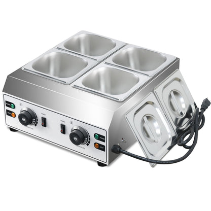 Chocolate Melting Pot 4-Tanks Commercial Chocolate Tempering Machine Chocolate Tempering Pot 2000W Electric Chocolate Melter Pot Chocolate Warmer for Milk Coffee Cheese