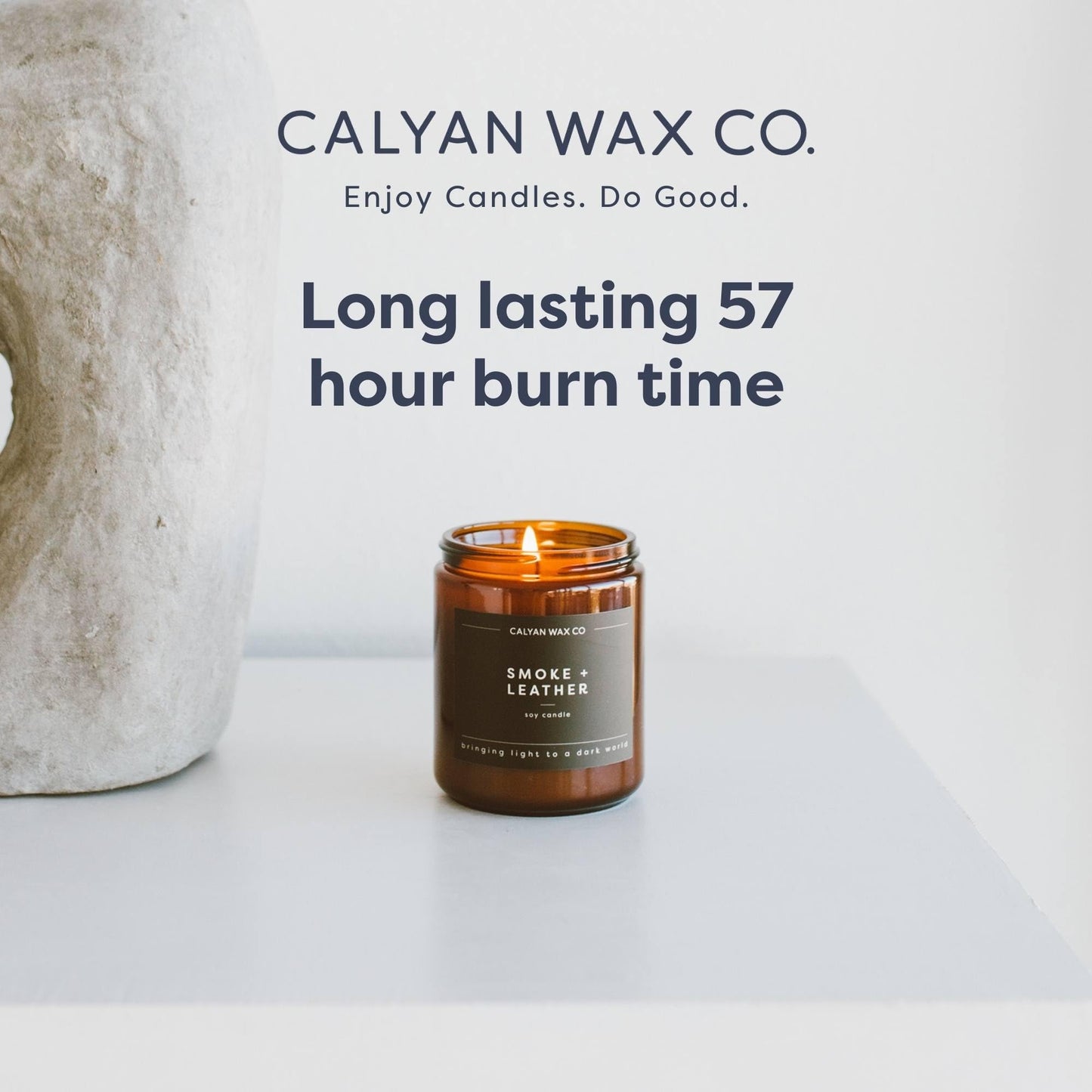 Calyan Wax Co. Passionfruit & Ginger Scented Candle - 57 Hour Burn - Luxury Clean Soy Wax Candles - Long Lasting Amber Glass Jar Candle for Home - 7.2oz