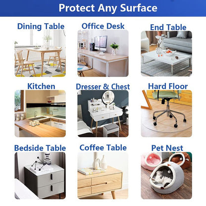 SPLENDEFUL PVC Clear Table Protector - Multisize Thick Transparent Plastic Desk Cover, Rectangular Night Stand, Office & Computer Desk, Sofa Child Table, Small Desk Protector 12x24 in.