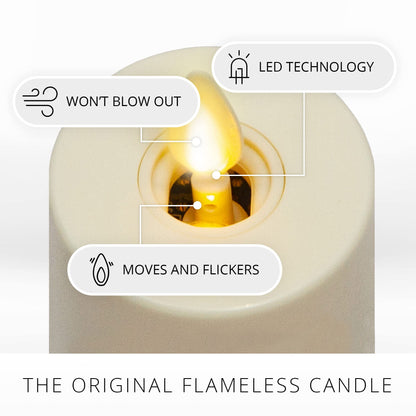 Luminara Bundle Set of Flameless Candle Nightlight Dusk to Dawn with Moving Flame LED Tealight (2-Pack)
