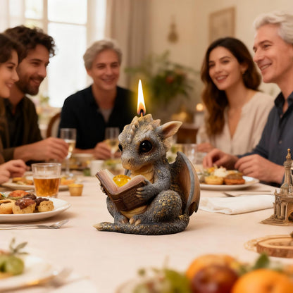 Book-Reading Dragon Silicone Candle Mold, 3D Dinosaur Resin Casting Silicone Mold for Home Decor, Soap & Candle Making, Animal Epoxy Resin Craft Mold, Gifts for Dinosaur Lovers