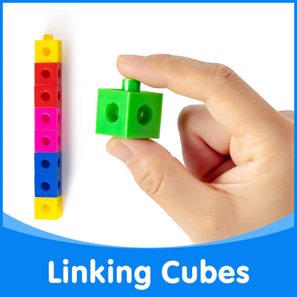 Odoorgames Number Block - Set of 100-78 Pcs Translucent Lowercase Letters - Educational Math Cubes for Kids Ages 4-8 - Counting Blocks for Math