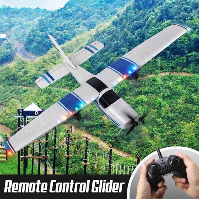 RC AirplaneRC Plane 2.4GHz 2 Channels RTF RC Aircraft with 3-Axis Gyro for Beginner Easy to Speedy Fly Glider Toys with 2 Extra Batteries [ 3 Batteries ]