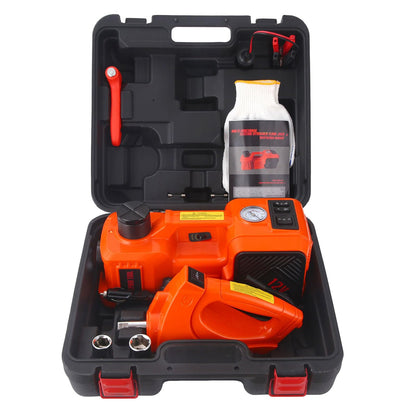 Trihelper Electric Car Jack Set 5 Ton Hydraulic Jack Car Lift Floor Jack with Integrated Tire Pump and Impact Wrench for Sedans SUV MPV Sedan Truck Change Tires Garage Repair