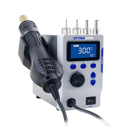 Hot Air Gun Soldering Station, ST-8800D Hot Air Rework Station, Desoldering Station with 4 Air Nozzles, 800W, Automatic Sleep, Temperature Lockout