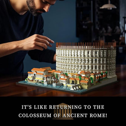 Givenni Architecture The Roman Colosseum Building Sets Collectible Model for Adults Home Décor Model Building Kit Creative DIY Activity Famous Landmarks Collection (3989Pieces)