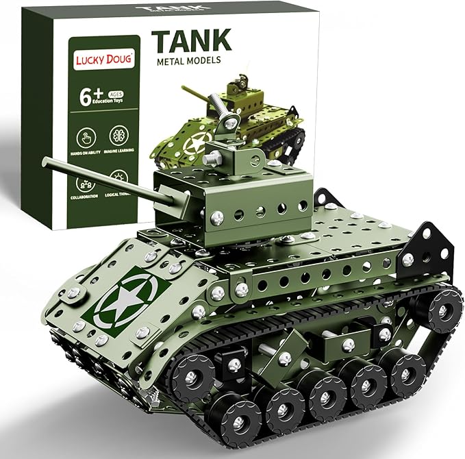 Lucky Doug STEM Building Projects Model Army Tank Set - 284 Pieces STEM Project Building Toys for Kids Ages 8-12 Assembly Science Kit Educational Toys Gift for Kids Boys 7 8 9 10 11 12-16 Years Old