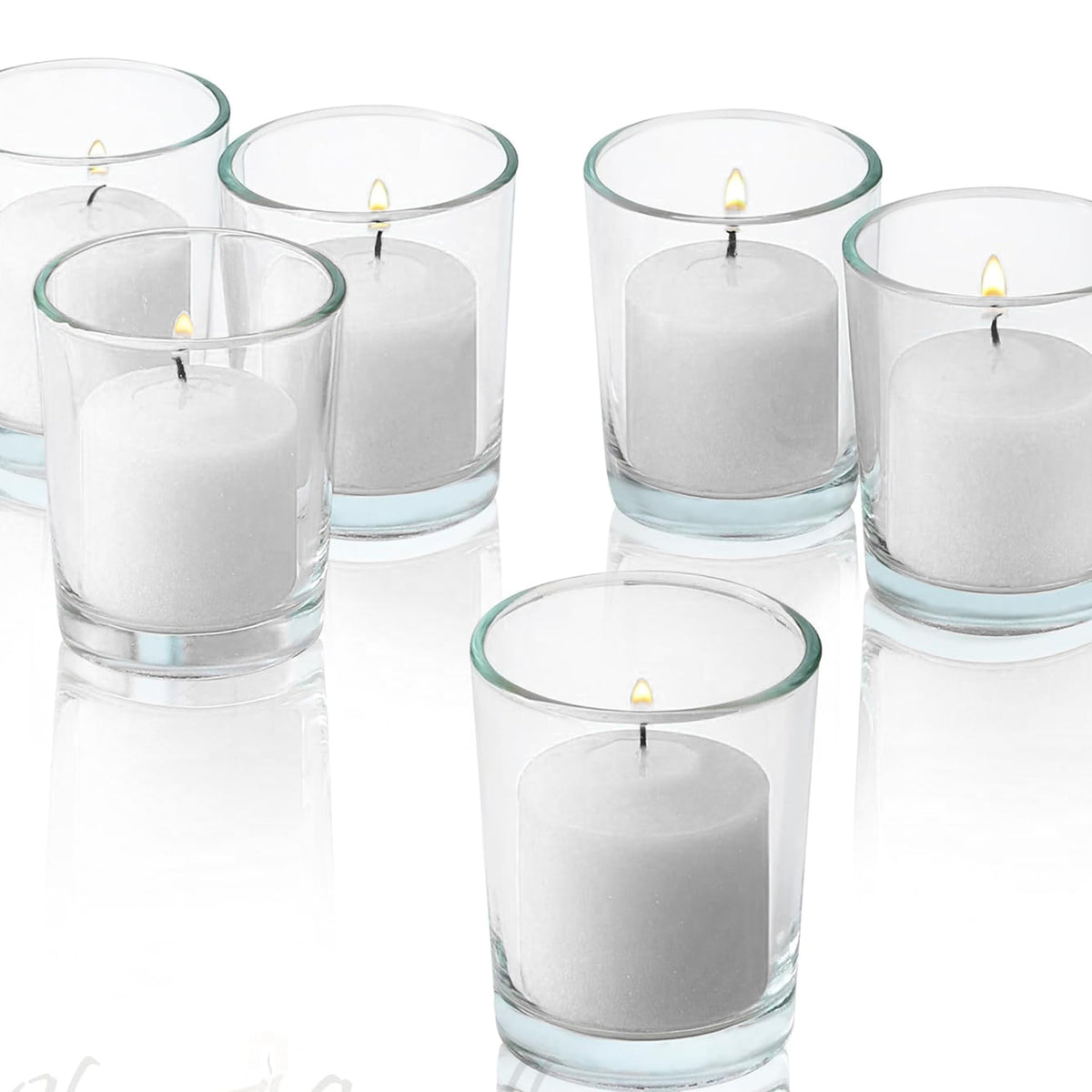 White Jasmine Scented Votive Candles, Set of 12-1.25" Wax Candles for Home, Scented 10 Hour Burn Time - Aromatherapy, Spa Ambiance, Table Centerpieces & Home Décor